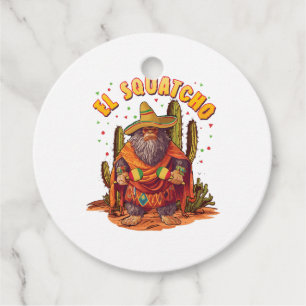 El Squatcho Bigfoot with Maraca, Sombrero and Ponc Favor Tags
