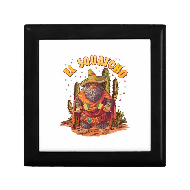 El Squatcho Bigfoot with Maraca, Sombrero and Ponc Gift Box (Front)