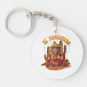 El Squatcho Bigfoot with Maraca, Sombrero and Ponc Keychain