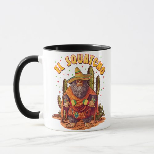 El Squatcho Bigfoot with Maraca Sombrero and Ponc Mug