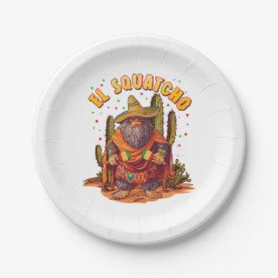El Squatcho Bigfoot with Maraca, Sombrero and Ponc Paper Plates