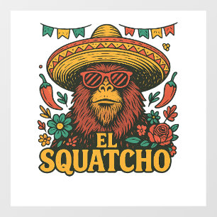 El Squatcho: Fiesta Bigfoot Sombrero Window Cling