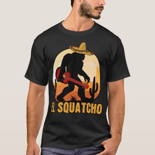 El Squatcho Mexican Sasquatch Bigfoot Sticker T_Shirt