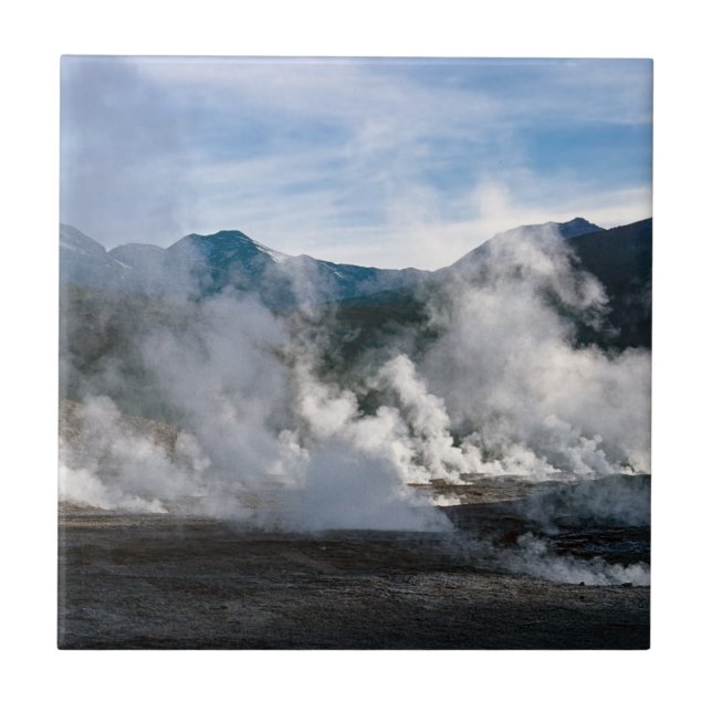 El Tatio Geysers near San Pedro de Atacama - Chile Ceramic Tile (Front)