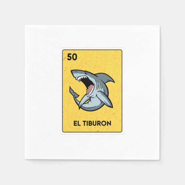 El Tiburon Mexican Lottery Bingo Gamer Casino Napkins (Front)