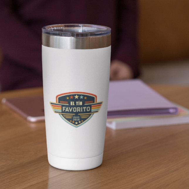 El Tío Favorito Custom Year Retro Patch Insulated Tumbler (Creator Uploaded)