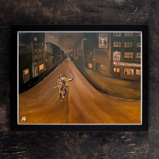 El Toro Torturado Painting by Alfred Fox Canvas Print (Not Actual Size)