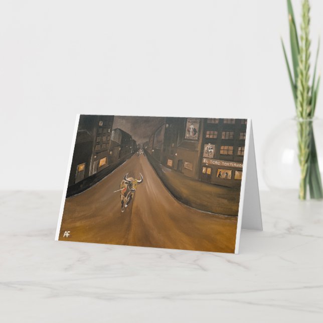 El Toro Torturado Painting by Alfred Fox Card (Front)