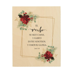 El verbo se hizo carne Juan 1 14 Wood Wall Art