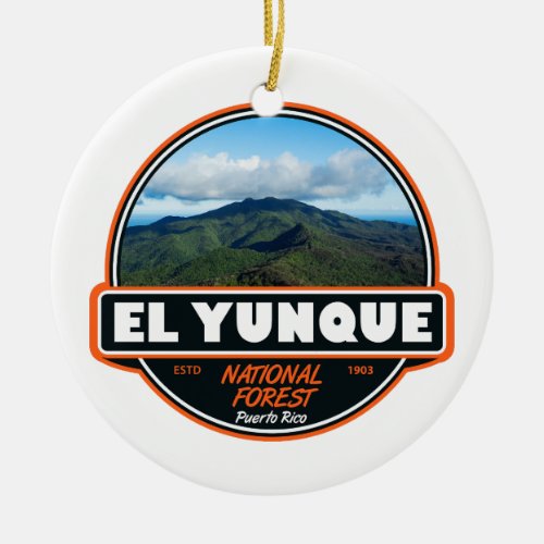 El Yunque National Forest Puerto Rico Emblem Ceramic Ornament