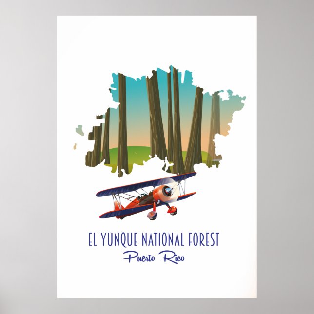 El yunque national forest puerto rico map poster (Front)