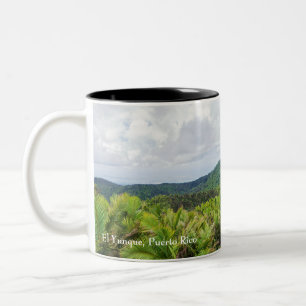 El yunque rainforest and communications tower Two-Tone coffee mug