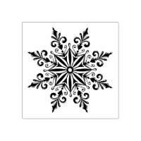 Single Snowflake Rubber Stamp