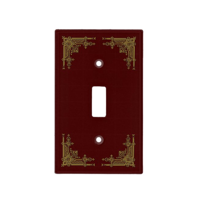Elaborate Antique Gold Filigree Light Switch Cover (Front)