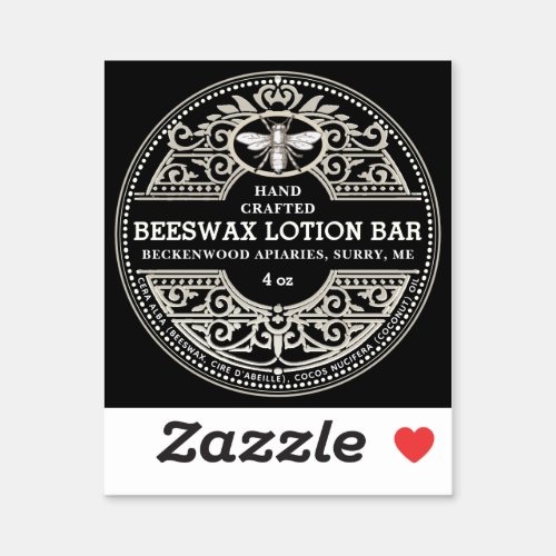 Elaborate Beeswax Lotion Bar or Soap Label        