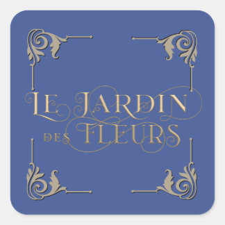 Elaborate French Flowers Garden Jardin des Fleurs Square Sticker