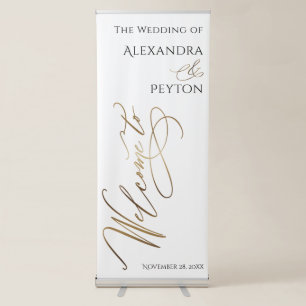 Elaborate Gold Calligraphy Wedding Welcome Sign
