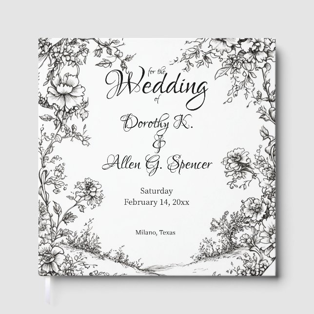 Elaborate Rustic Floral Guest Book (Front)