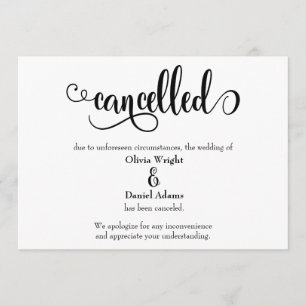 Elaborate Script Cancelled Wedding Announcement