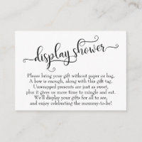 Elaborate Script Display Baby Shower Gift Card