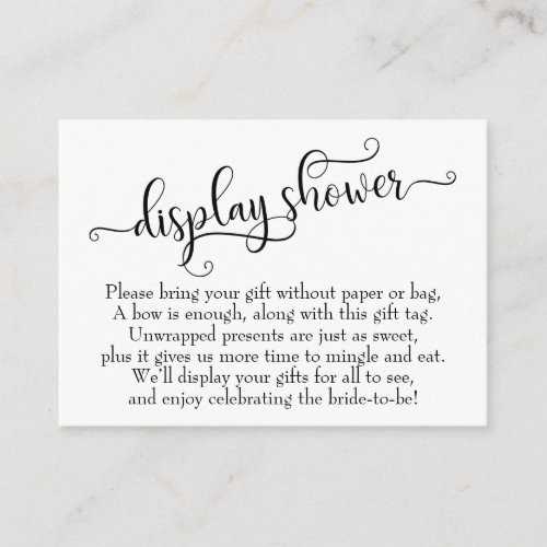 Elaborate Script Display Bridal Shower Gift Card