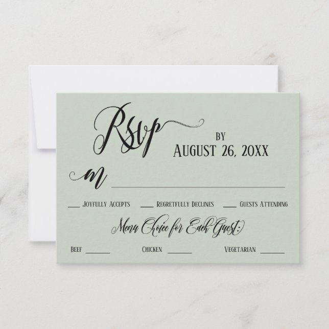 Elaborate Script with Flourishes Menu Choices (Front)
