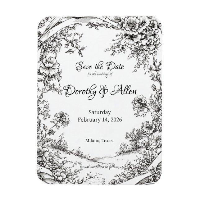 Elaborate Storybook Floral Magnet (Vertical)