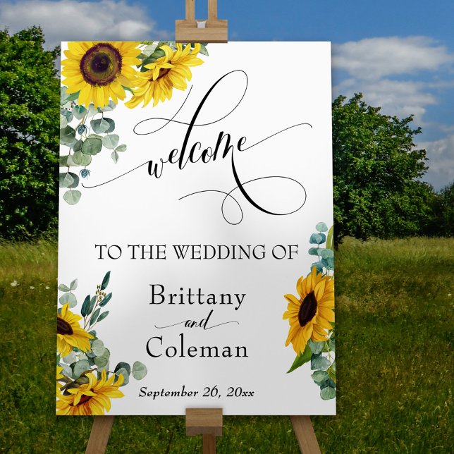 Elaborate Typography Floral Wedding Welcome Foam Board (Creator Uploaded)