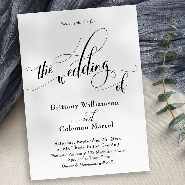 Elaborate Typography Simple The Wedding Of Invitation (Creator Uploaded)