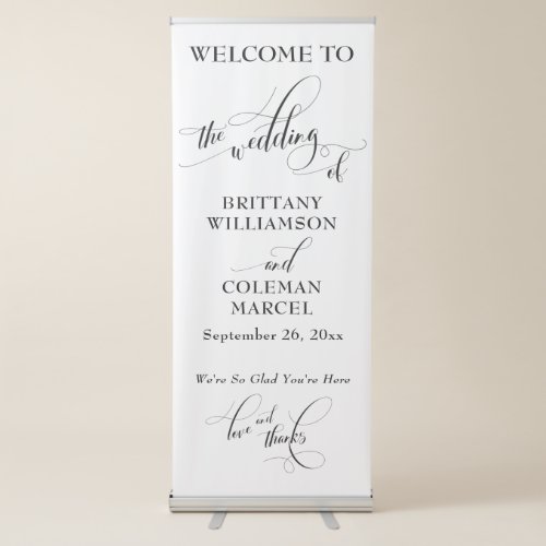 Elaborate Typography Simple The Wedding Of Retractable Banner
