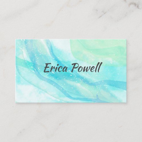 elagant blue and turquoise watercolor art design   business card