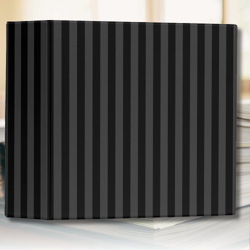 Elagnat Black & Smoky Black Vertical Stripes  3 Ring Binder