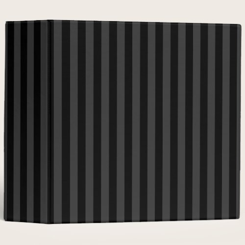 Elagnat Black & Smoky Black Vertical Stripes  3 Ring Binder