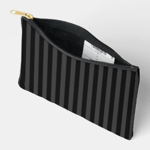 Elagnat Black & Smoky Black Vertical Stripes  Accessory Pouch