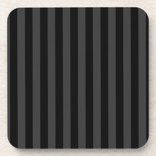 Elagnat Black & Smoky Black Vertical Stripes Beverage Coaster
