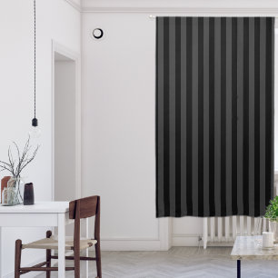 Elagnat Black & Smoky Black Vertical Stripes Blackout Curtains
