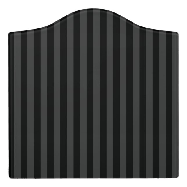 Elagnat Black & Smoky Black Vertical Stripes  Door Sign (Large Crest Front)