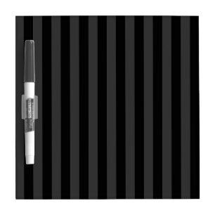 Elagnat Black & Smoky Black Vertical Stripes  Dry Erase Board