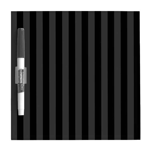Elagnat Black & Smoky Black Vertical Stripes  Dry Erase Board (Front)