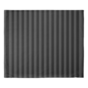 Elagnat Black & Smoky Black Vertical Stripes Duvet Cover