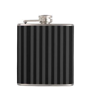 Elagnat Black & Smoky Black Vertical Stripes  Flask