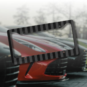 Elagnat Black & Smoky Black Vertical Stripes  License Plate Frame