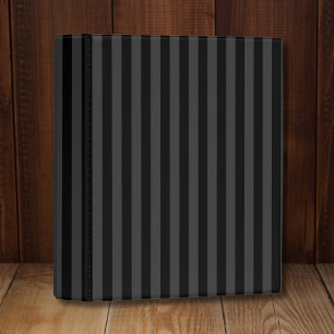 Elagnat Black & Smoky Black Vertical Stripes  Mini Binder
