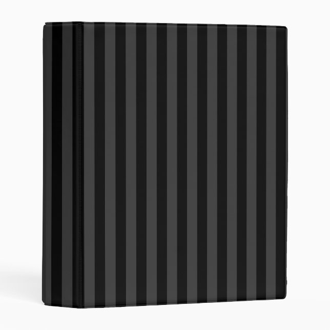 Elagnat Black & Smoky Black Vertical Stripes  Mini Binder (Front/Spine)