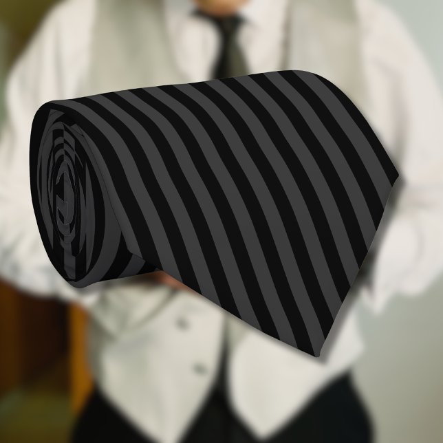 Elagnat Black & Smoky Black Vertical Stripes  Neck Tie (Creator Uploaded)