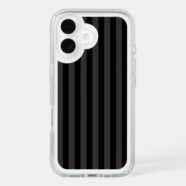 Elagnat Black & Smoky Black Vertical Stripes  Speck iPhone Case (Front)