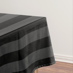 Elagnat Black & Smoky Black Vertical Stripes  Tablecloth