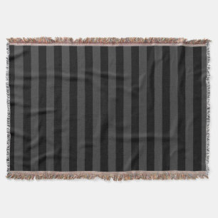 Elagnat Black & Smoky Black Vertical Stripes Throw Blanket