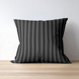 Elagnat Black & Smoky Black Vertical Stripes Throw Pillow
