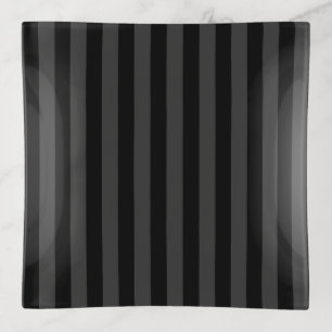 Elagnat Black & Smoky Black Vertical Stripes Trinket Tray